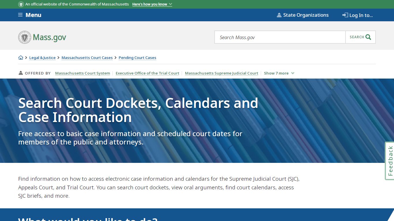 Search Court Dockets, Calendars and Case Information - Mass.gov
