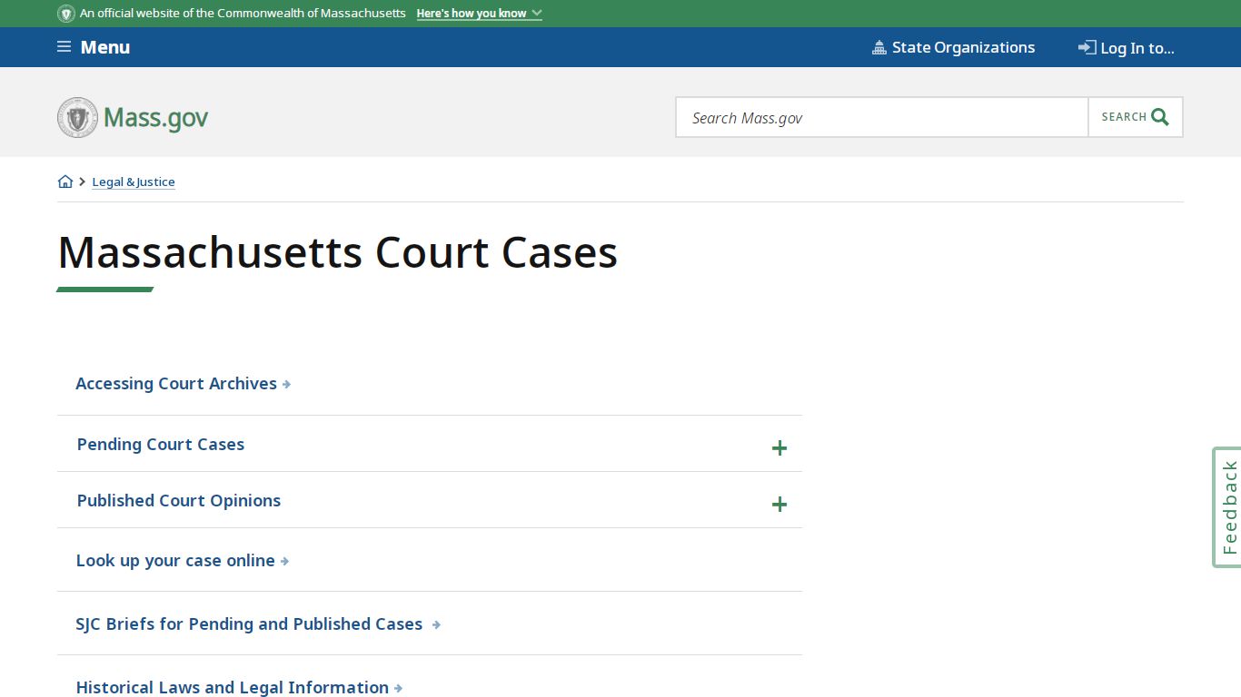 Massachusetts Court Cases | Mass.gov